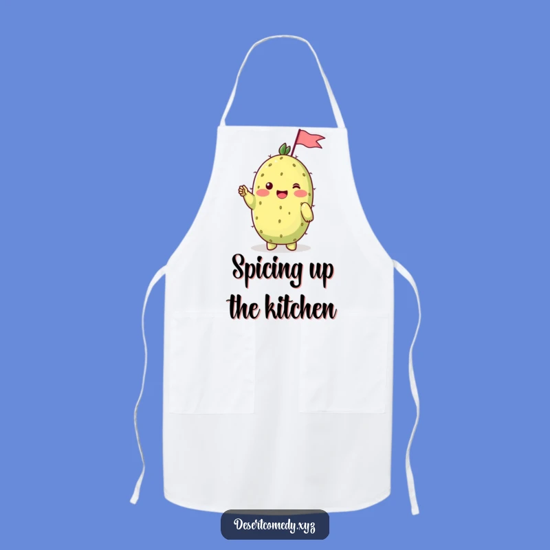 Funny Prickly Pear Flag Apron: Cook with Hilarious Desert Sweetness!