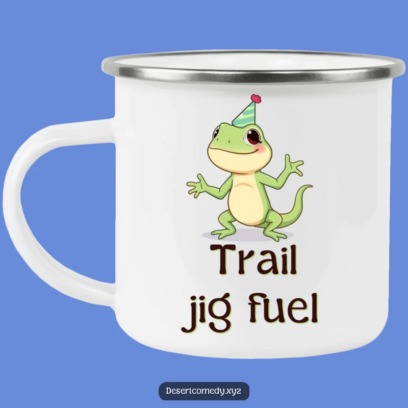 Funny Giggling Lizard Camping Mug - Hilarious Outdoor Party Reptile Cup Gift