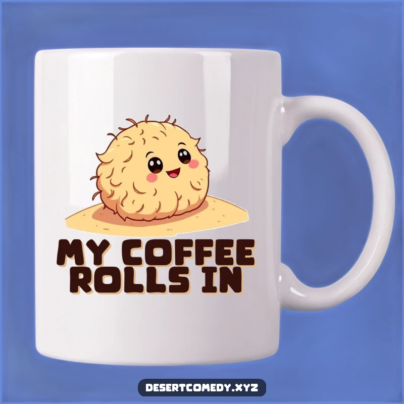 Funny Tumbleweed Rolling Mug: Hilarious Desert Journey Gift!