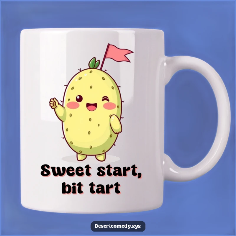 Funny Prickly Pear Flag Mug: Hilarious Shy Desert Greeting Gift!