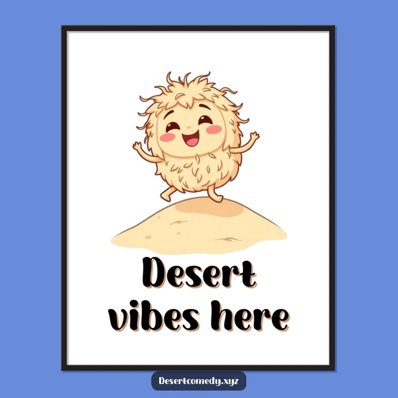 Funny Bouncing Tumbleweed Digital Art, Instant Desert Humor Download, Perfect Funny Gift