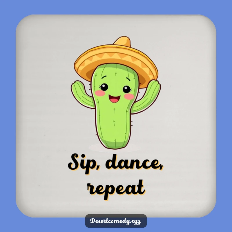 Funny Cactus Fiesta Coaster: Protect Surfaces with Fun!
