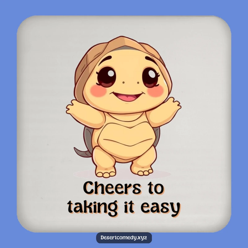 Funny Desert Tortoise Dancing Coaster Set: Hilarious Protection!