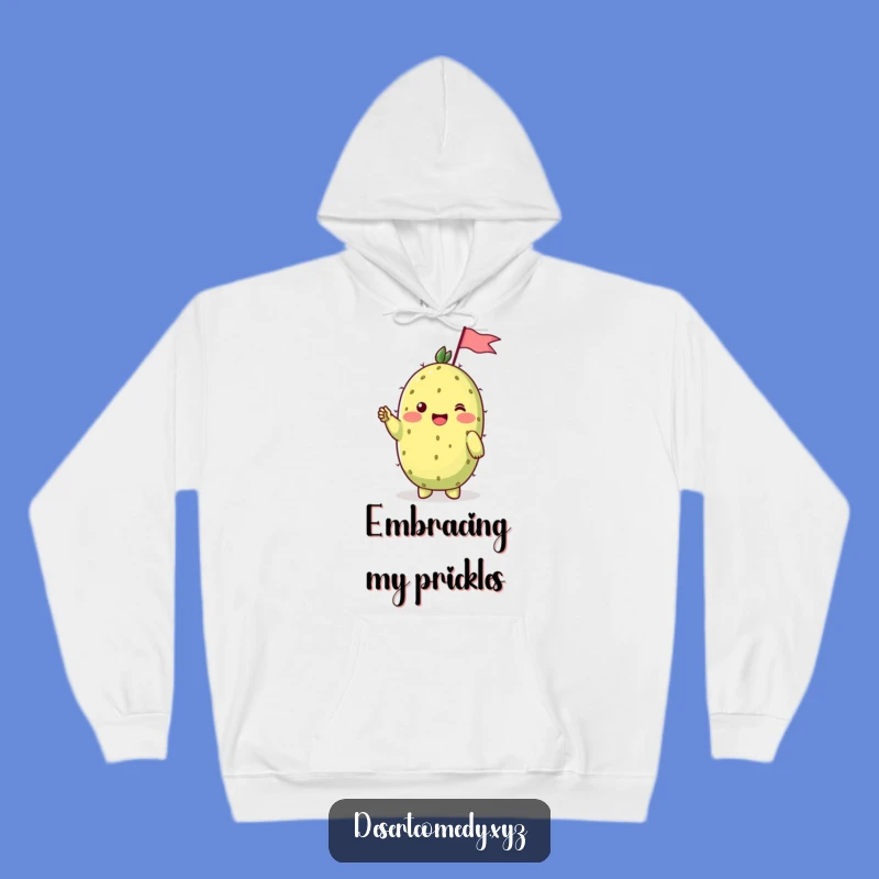 Funny Prickly Pear Flag Hoodie: Cozy Up with Hilarious Desert Sweetness!