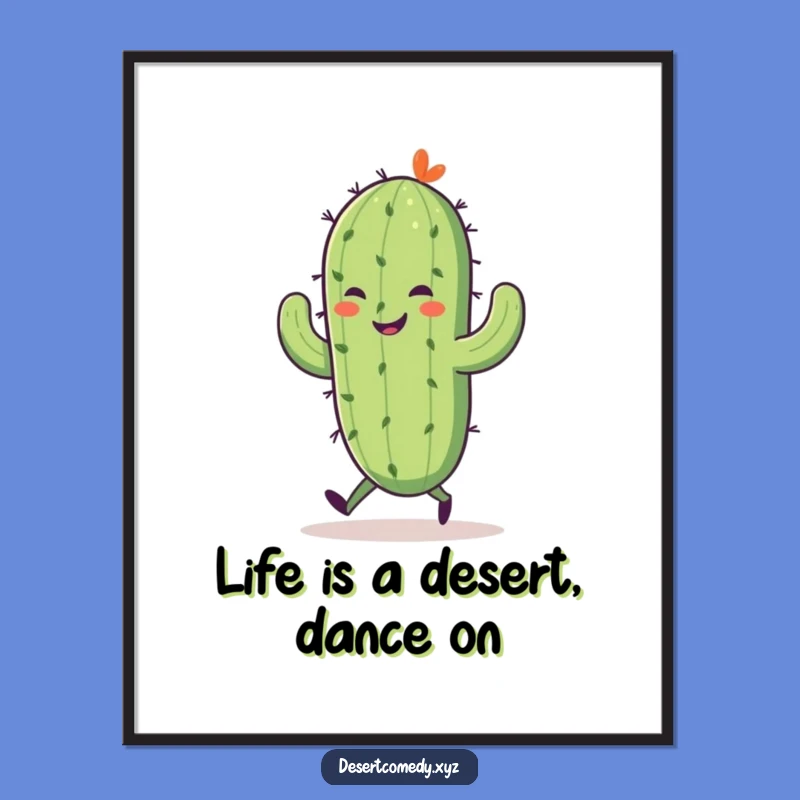 Free Printable Saguaro Cactus Wall Art: Funny Walking Cactus Downloadable Decor