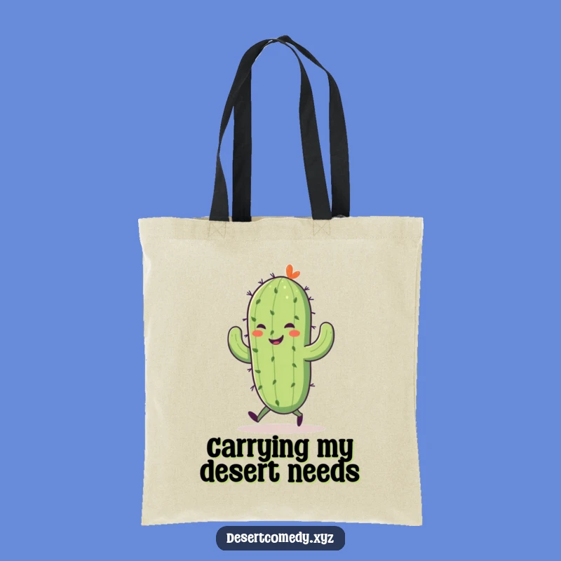 Funny Saguaro Cactus Skipping Tote Bag: Carry Your Humor Hilariously!