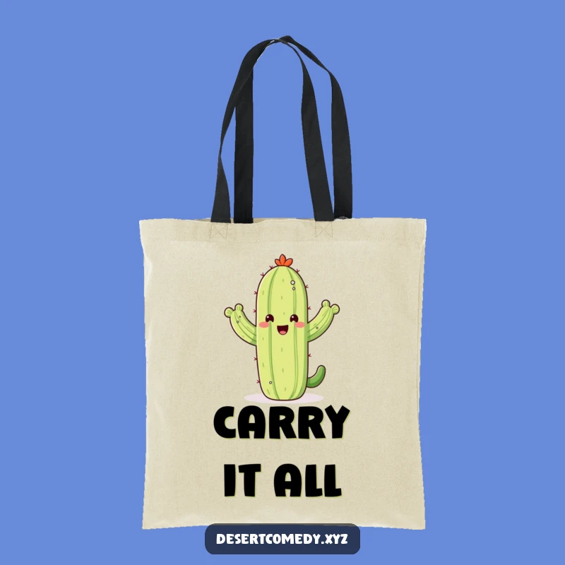 Funny Saguaro Cactus Tote Bag, Desert Charm Carry-All, Great Funny Gift Idea